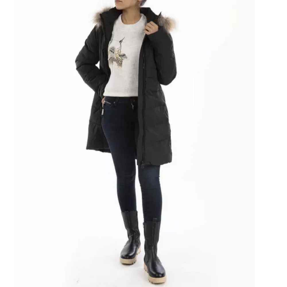Dames Pufferjas met Lange Mouwen, Rits en Capuchon – Model Foad