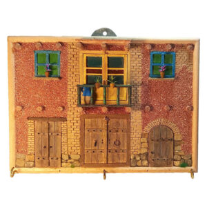 Handgemaakte Perzische Houten Wand Sleutelhanger – Traditioneel Huis