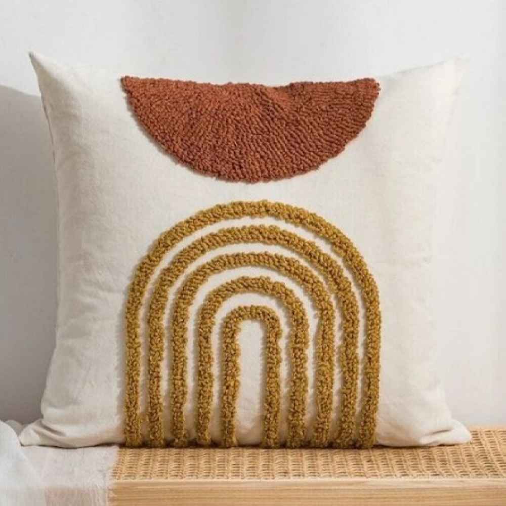 Punch Needle Kussenhoes – Geborduurd Abstract Patroon Nila