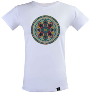 Katoenen T-Shirt Korte Mouw – Sadaf Model, Klassieke Perzische Stijl