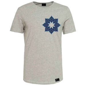 Grijs Katoenen T-Shirt Korte Mouw – Shahab Model, Minimalistische Perzische Look