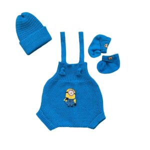 3-Delige Gebreide Babykleding Set Model Minions (4-6 Maanden)