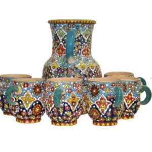 Minakari Geëmailleerde Kan & Bekerset Roya – Blauw