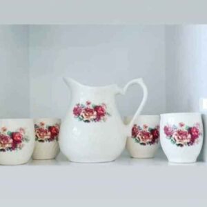 Aardewerken Kan & Bekerset Sabalan – Blauw Bloemen