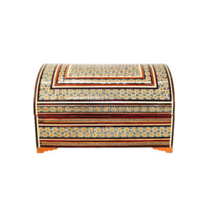 Handgemaakte Houten Sieradendoos met Perzisch Khatam Sandough Design