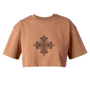 Dames Korte Mouw Crop Top – Mahan Model
