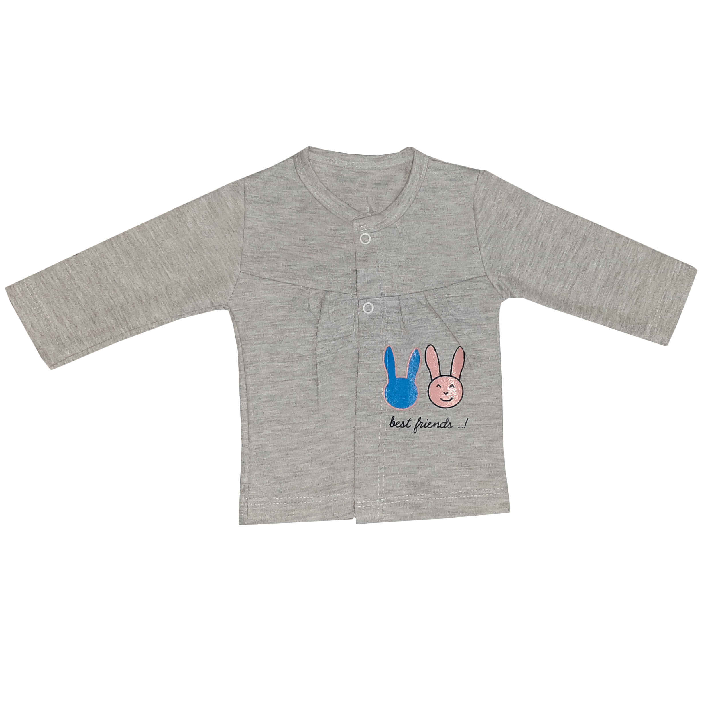 Set van 3 Meisjesshirts met Konijnmotief – Model Lite – Grijs