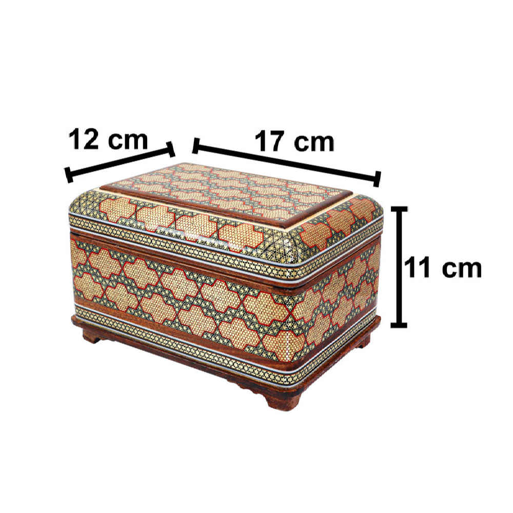 Handgemaakte Houten Sieradendoos met Perzisch Khatam Geometrisch Design