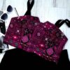 Dames Geborduurd Crop Cami Top – Noora Model