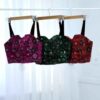 Dames Geborduurd Crop Cami Top – Noora Model
