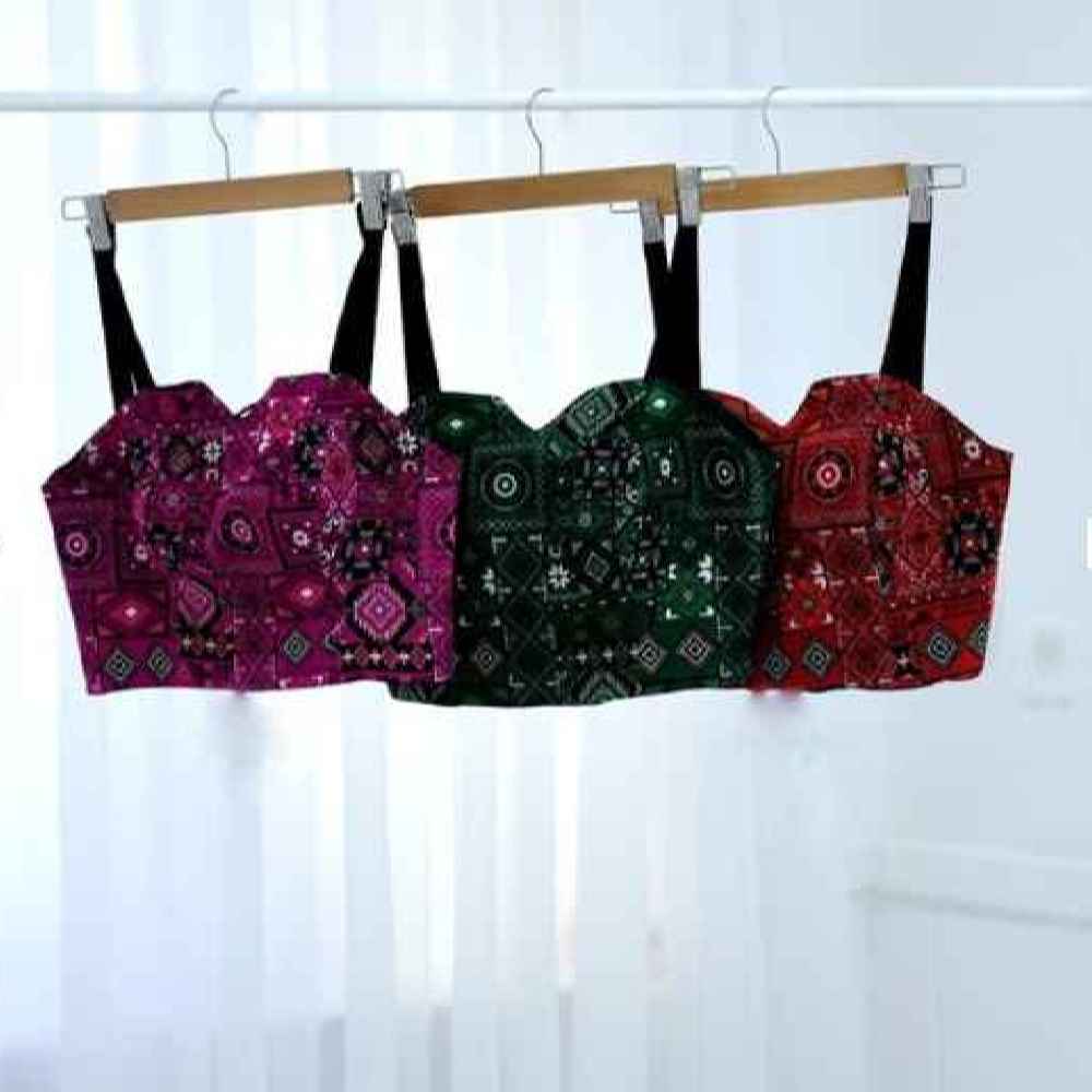 Dames Geborduurd Crop Cami Top – Noora Model