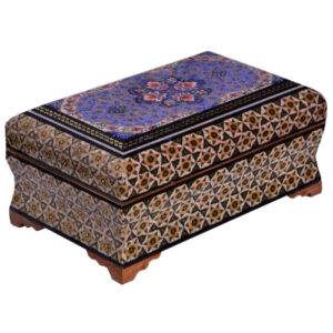Handgemaakte Perzische Houten Sieradendoos met Khatam Violet