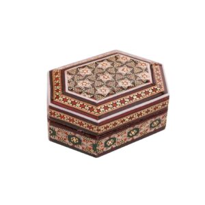 Handgemaakte Houten Sieradendoos met Perzisch Khatam Naghsh Design