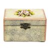 Handgemaakte Houten Sieradendoos met Decoratieve Bloemen