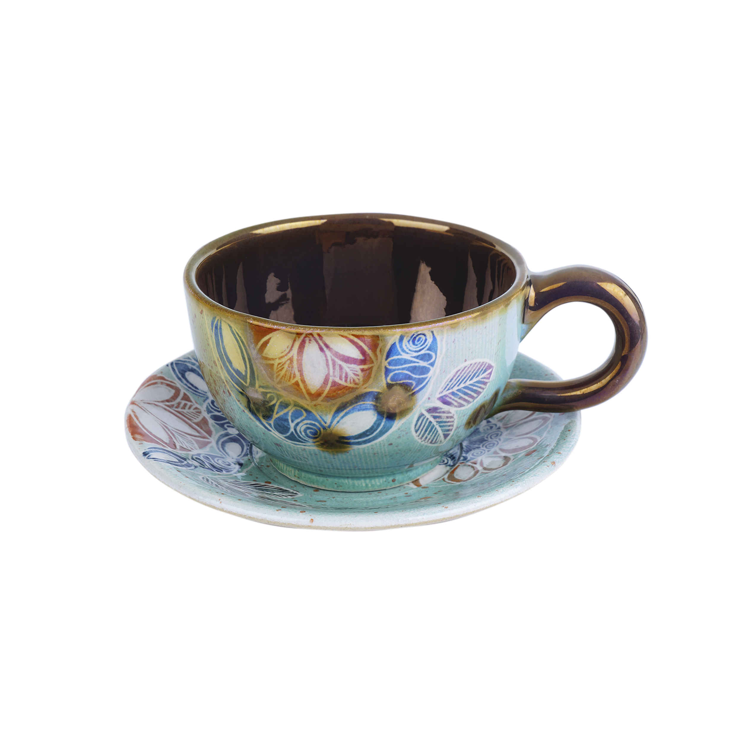 Perzische Theekop en Schotel – Skakil Keramisch Blauw