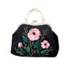 Clutch Handtas met Lintenborduurwerk – Fluweel met Bloemenkralen