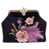 Clutch Handtas met Lintenborduurwerk – Pauwen Kralendetail