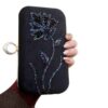 Clutch Handtas met Lintenborduurwerk – Zwart voor Speciale Gelegenheden