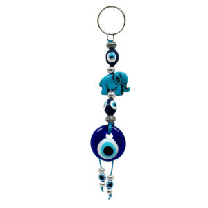 Blauwe Boze Oog Sleutelhanger – Olifant
