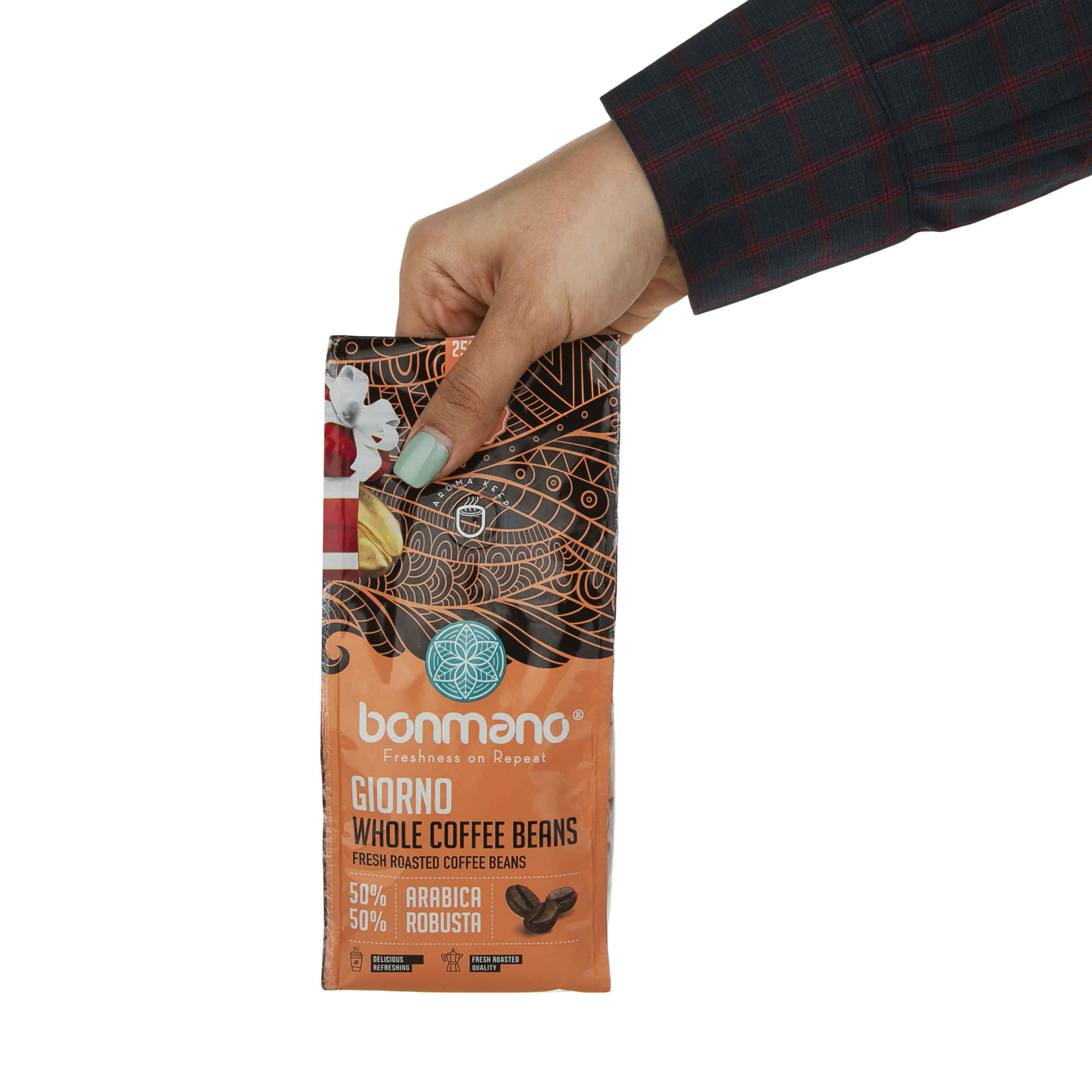 Bonmano Vers Gebrande Hele Koffiebonen Model Giorno 250 gr