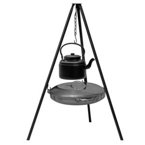 Kampvuur Driepoot Cauldron met Pan & Ketel – 3-Delige Camping Set