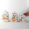 Keramische Bewaarpot – Stijlvol Opbergen voor Koffie, Thee & Meer, Bloem Design (3x)
