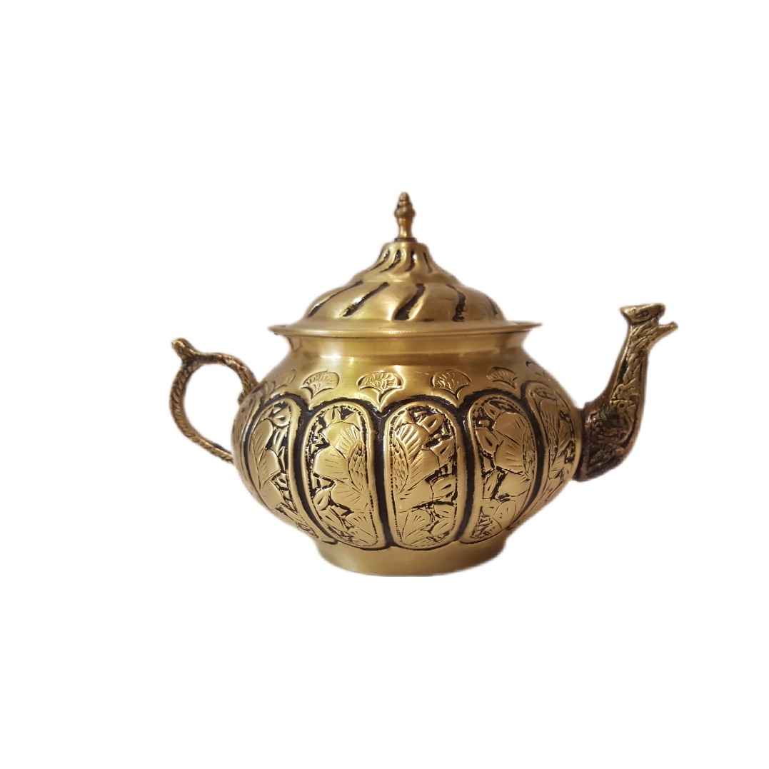 Perzische Koperen Samovar Decoratief Houtskool Theemaker Bloemmotieven 6-Liter