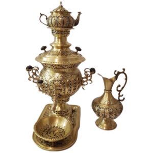 Perzische Koperen Samovar Decoratief Houtskool Theemaker 7-Liter