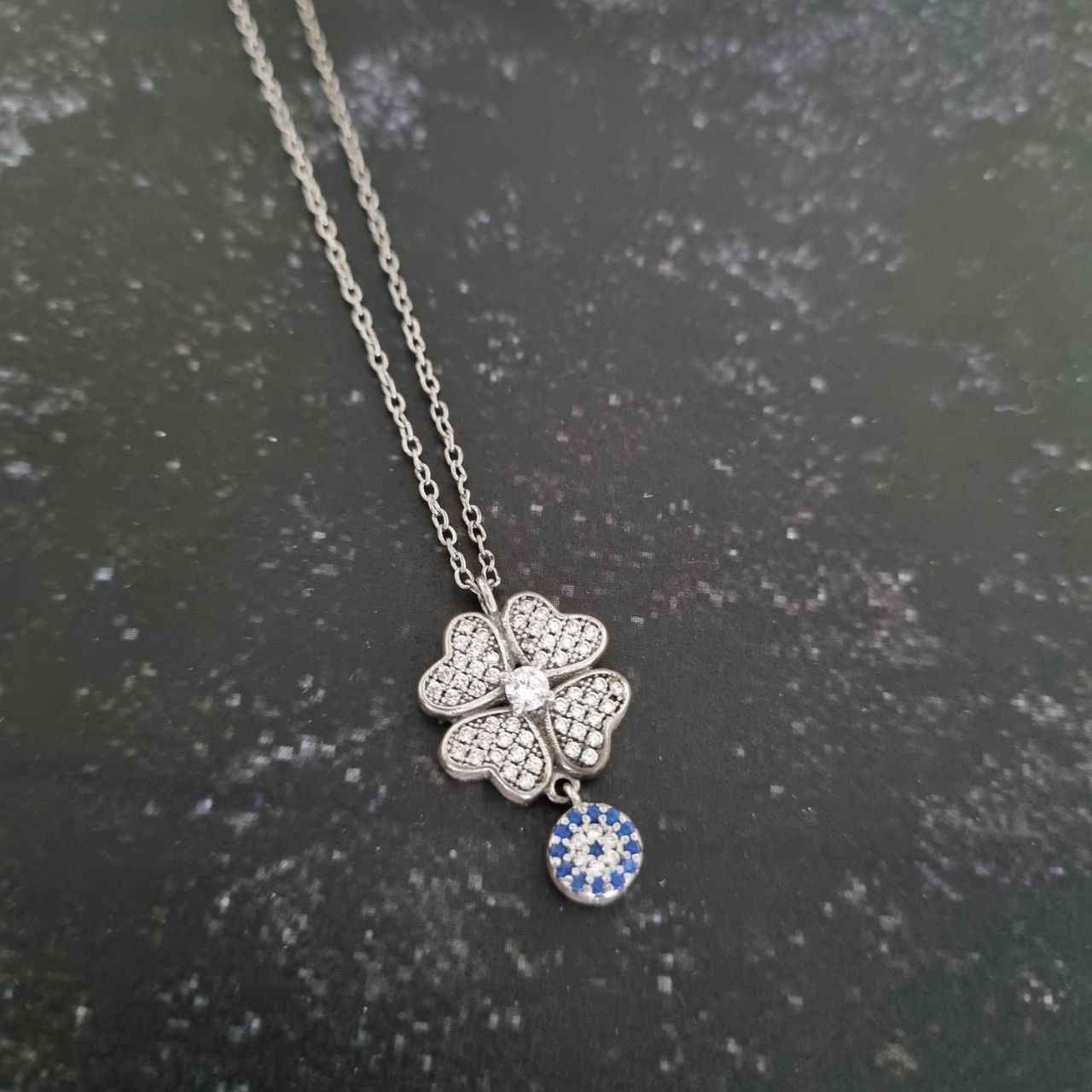 Zilveren Ketting – Clover Boze Oog Ontwerp