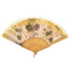 Gele Opvouwbare Waaier – Vintage Bloemenpatroon