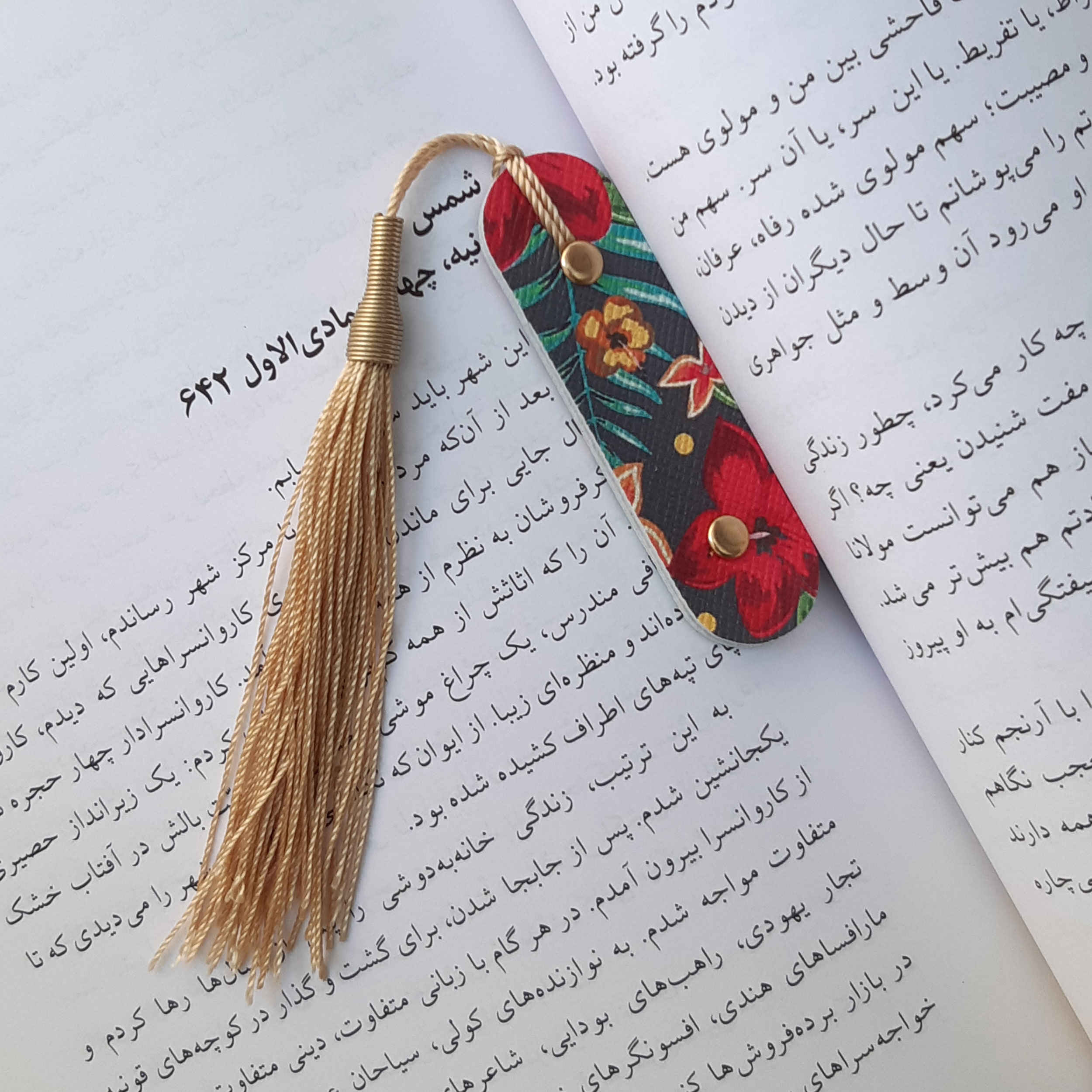 Bloemen Leren Boekenlegger – Tima Model