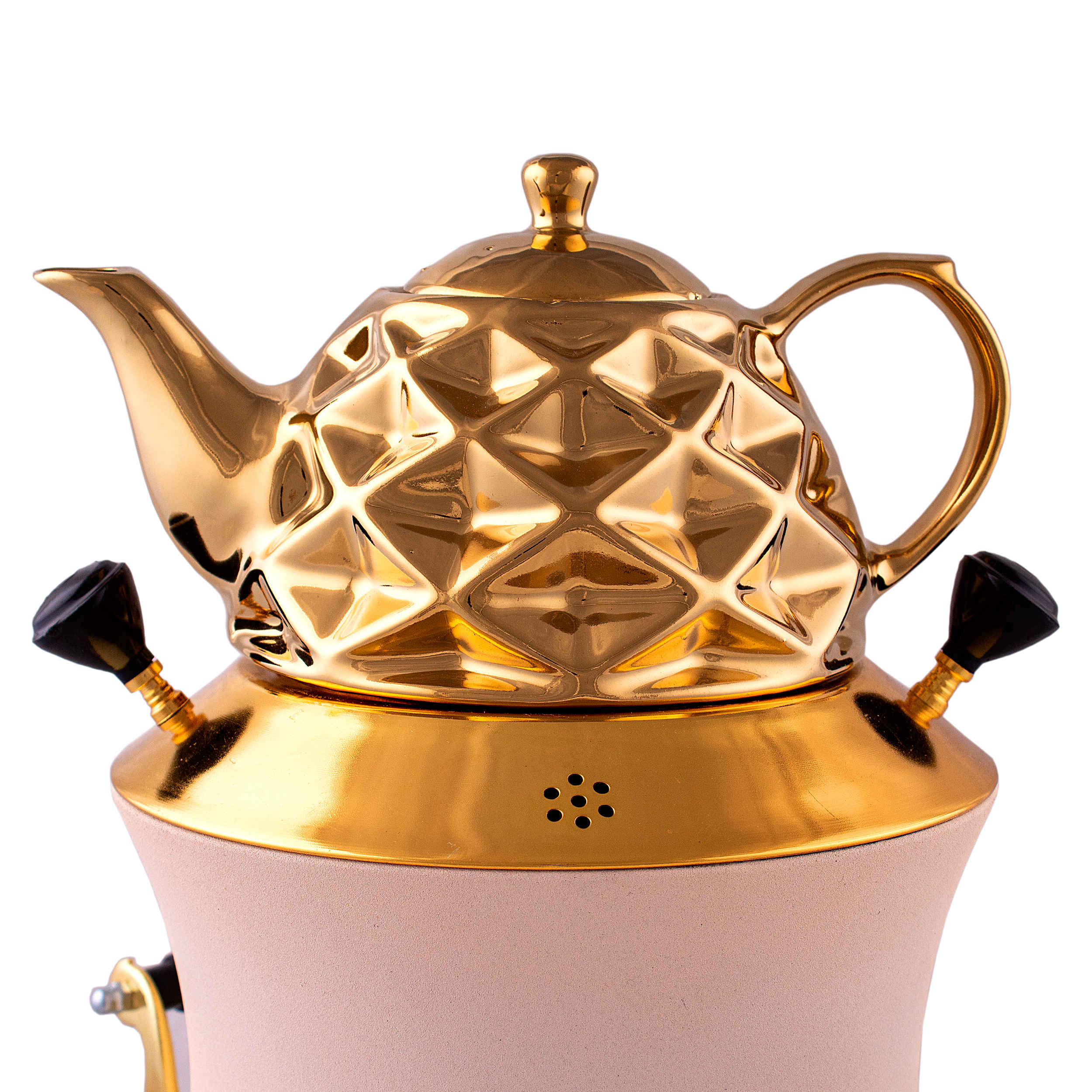 Gas Samovar Theemaker Modern Geometrisch Design 6-Liter Goud