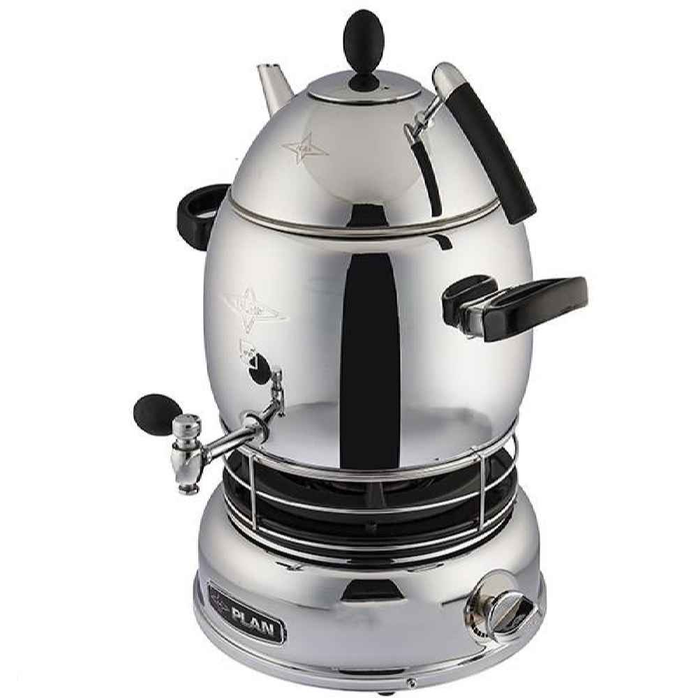 Gas Samovar Theemaker Modern Design 5-Liter Zilver