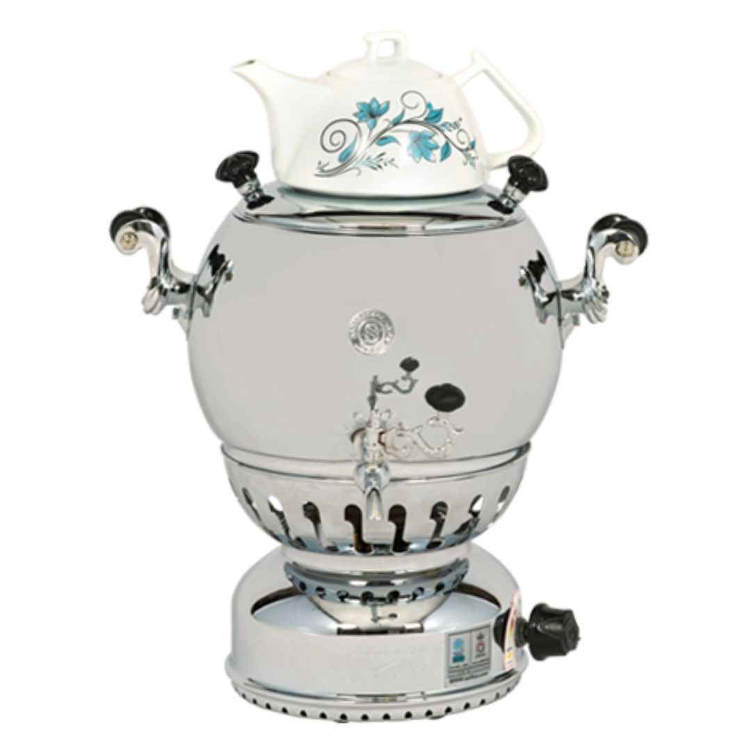 Gas Samovar Theemaker Modern Design 7-Liter Zilver
