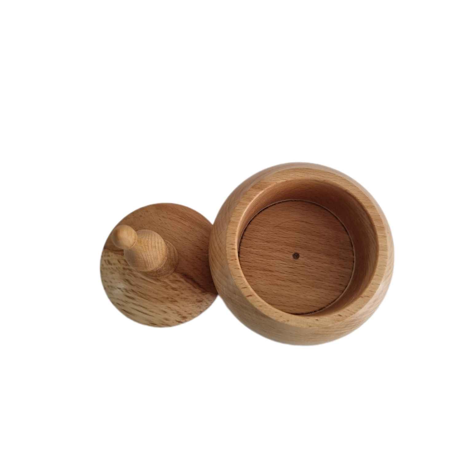 Handgemaakte Houten Suikerpot met Deksel – Rustieke Stijl Khomrei