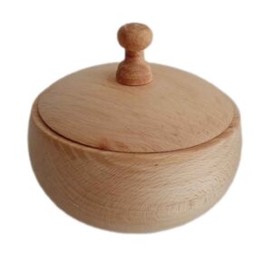 Handgemaakte Houten Suikerpot met Deksel – Rustieke Stijl Rush