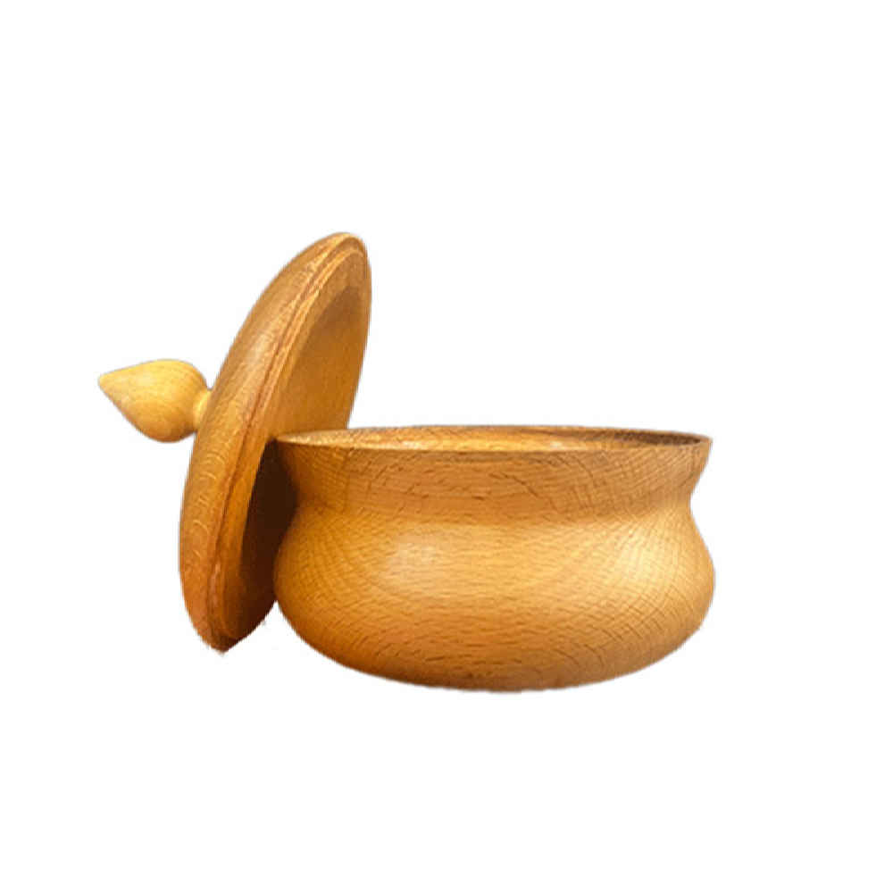 Handgemaakte Houten Suikerpot met Deksel – Rustieke Stijl Vania