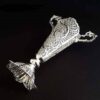Decoratieve Perzische Filigraan Zilver Gecoate Trompetvaas – Jami