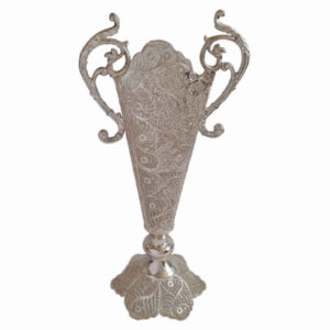 Decoratieve Perzische Filigraan Zilver Gecoate Trompetvaas – Jami
