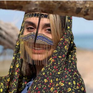 Handgemaakt Rhinestone Battoulah Masker – Asenat Model