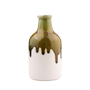 Handgemaakte Decoratieve Single Stem Pottery Vaas – Ahoora Groen