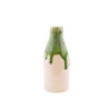 Moderne aardewerken knopvaas met groen Drip Glaze-ontwerp, perfect voor moderne boho-interieurs