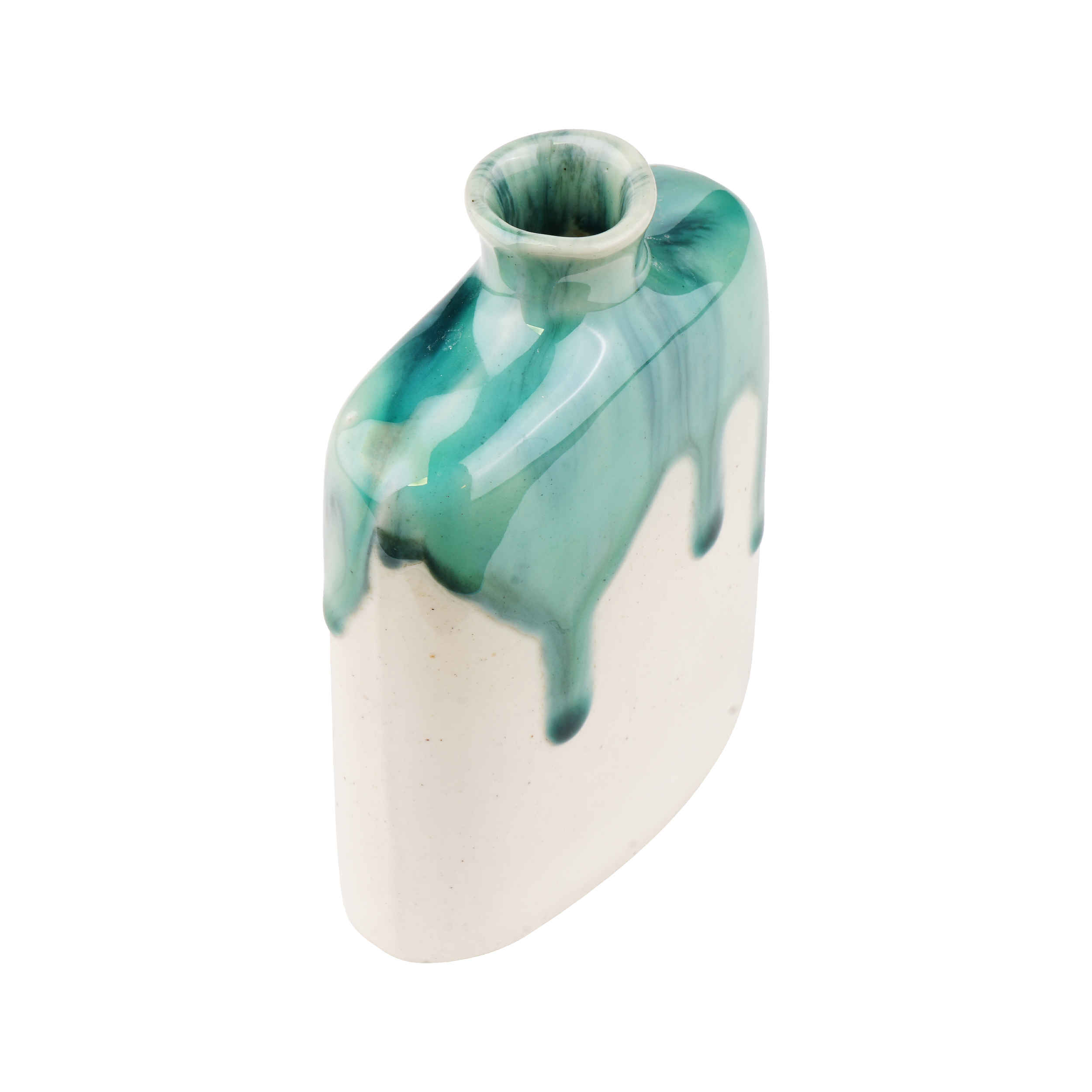 Aardewerken knopvaas met Drip Glaze-ontwerp, handgemaakt, Katrin-model voor decoratieve elegantie