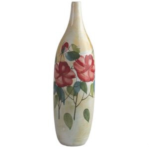 Handgemaakte Decoratieve Bud Pottery Vaas – Wit Bloem Design