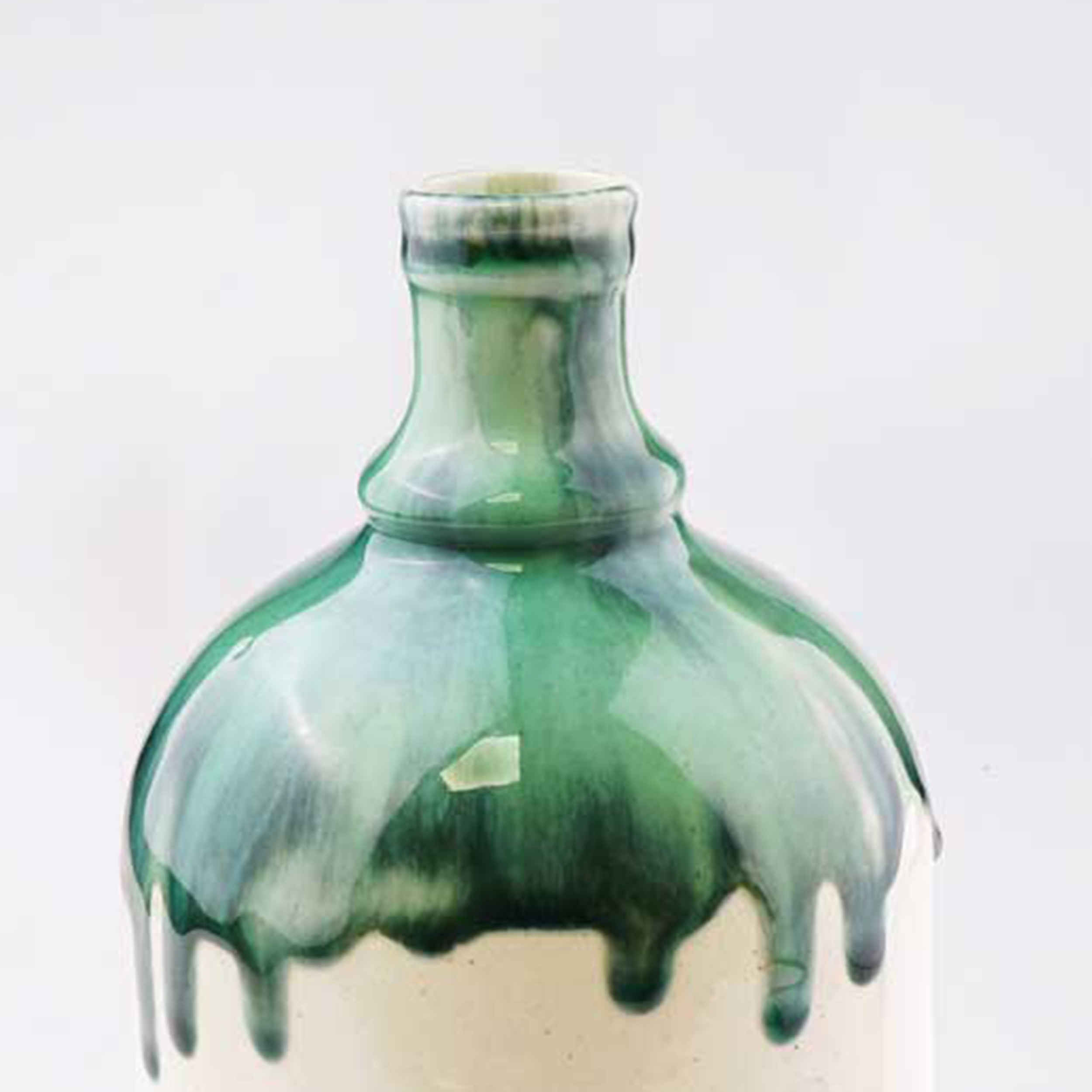 Aardewerken knopvaas met Drip Glaze-ontwerp, handgemaakt en ideaal als cadeau of voor decoratie