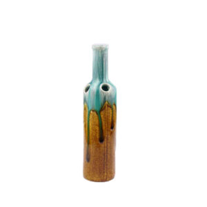Decoratieve Pottery Vaas – Groen Druipglazuur