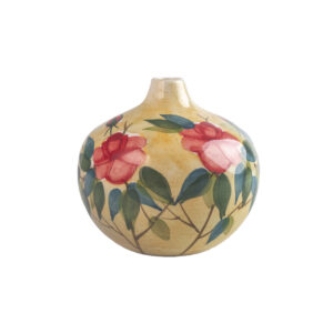 Handgemaakte One-Stem Pottery Vaas – Bloemmotief