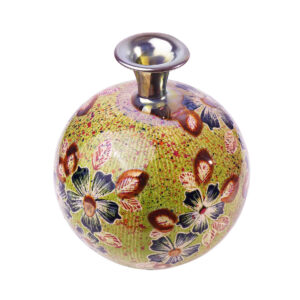 Handgemaakte Decoratieve Bud Pottery Vaas – Groene Bloemen