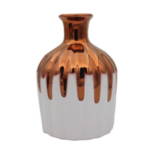 Handgemaakte Decoratieve Single Stem Pottery Vaas – Wit Druipglazuur