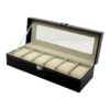 Luxe leren horlogedoos – 5 slots – Zwart